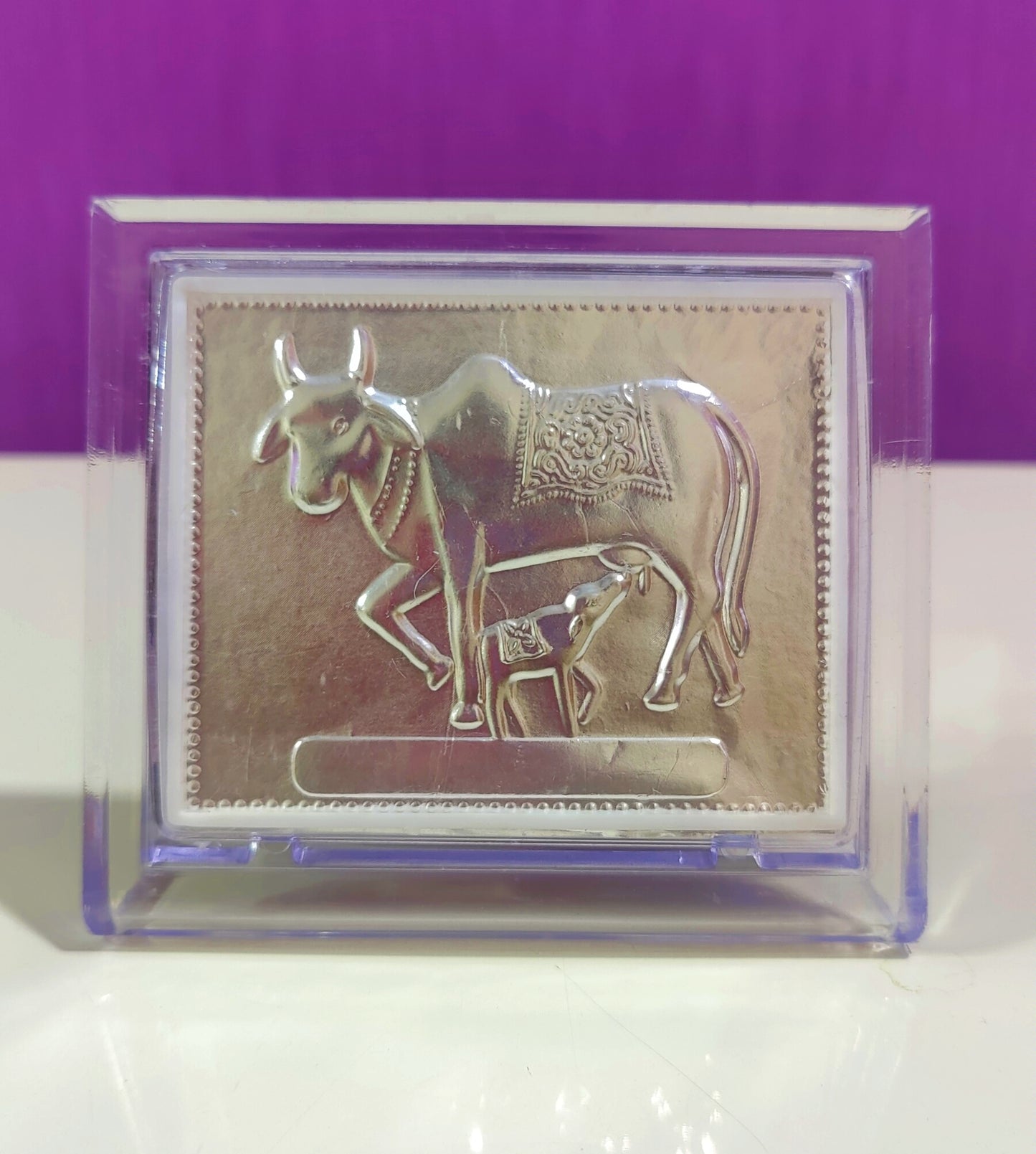 Cow And Calf Pure Silver Frame