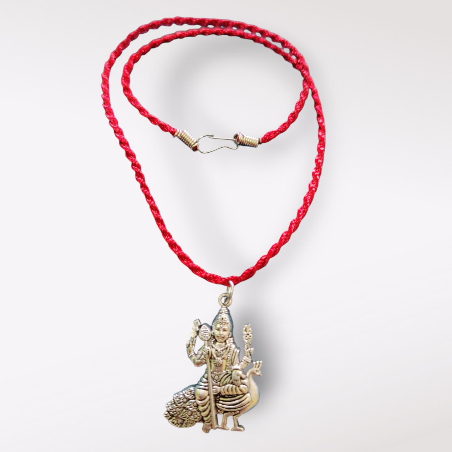 Lord Murugan & Om Pendant with Red Thread – Divine Protection & Success