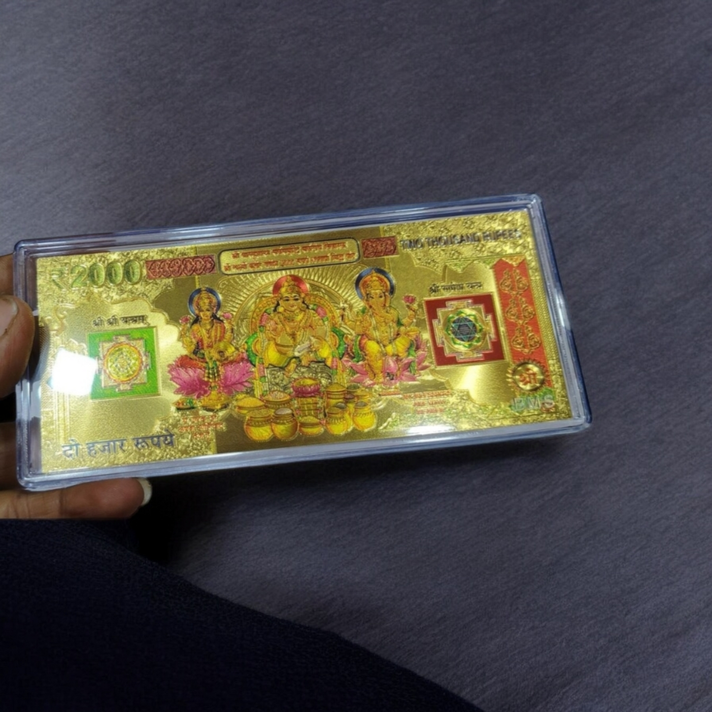 Gold-Plated Lakshmi Kubera Note – Divine Wealth & Prosperity Symbol