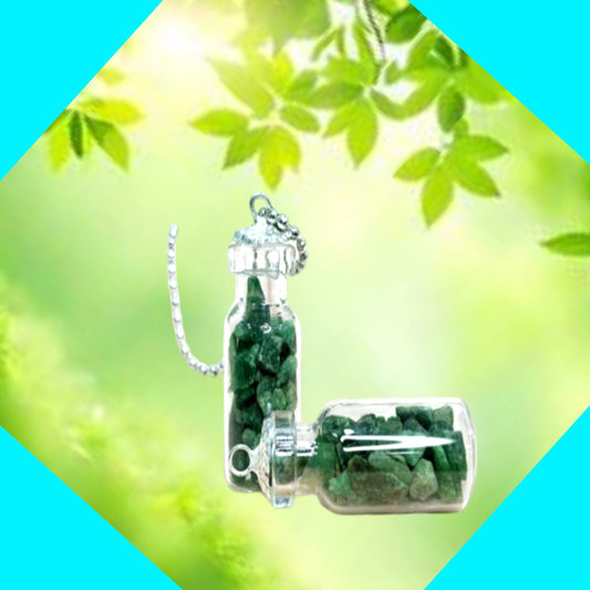 Green Jade Healing Stones in a Compact Bottle – Luck & Spiritual Power