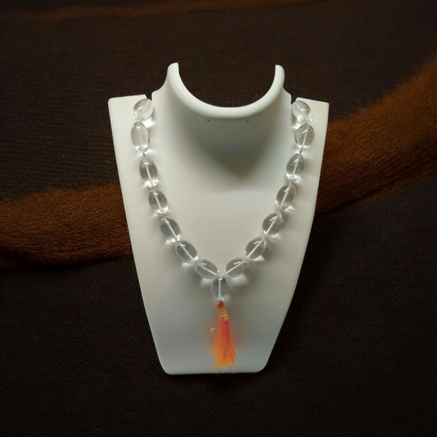 Sphatik Mala(Oval Shape Beads) 8MM - 8.5 MM