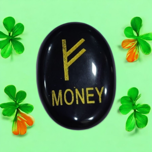 Black Agate Zibu Money Symbol