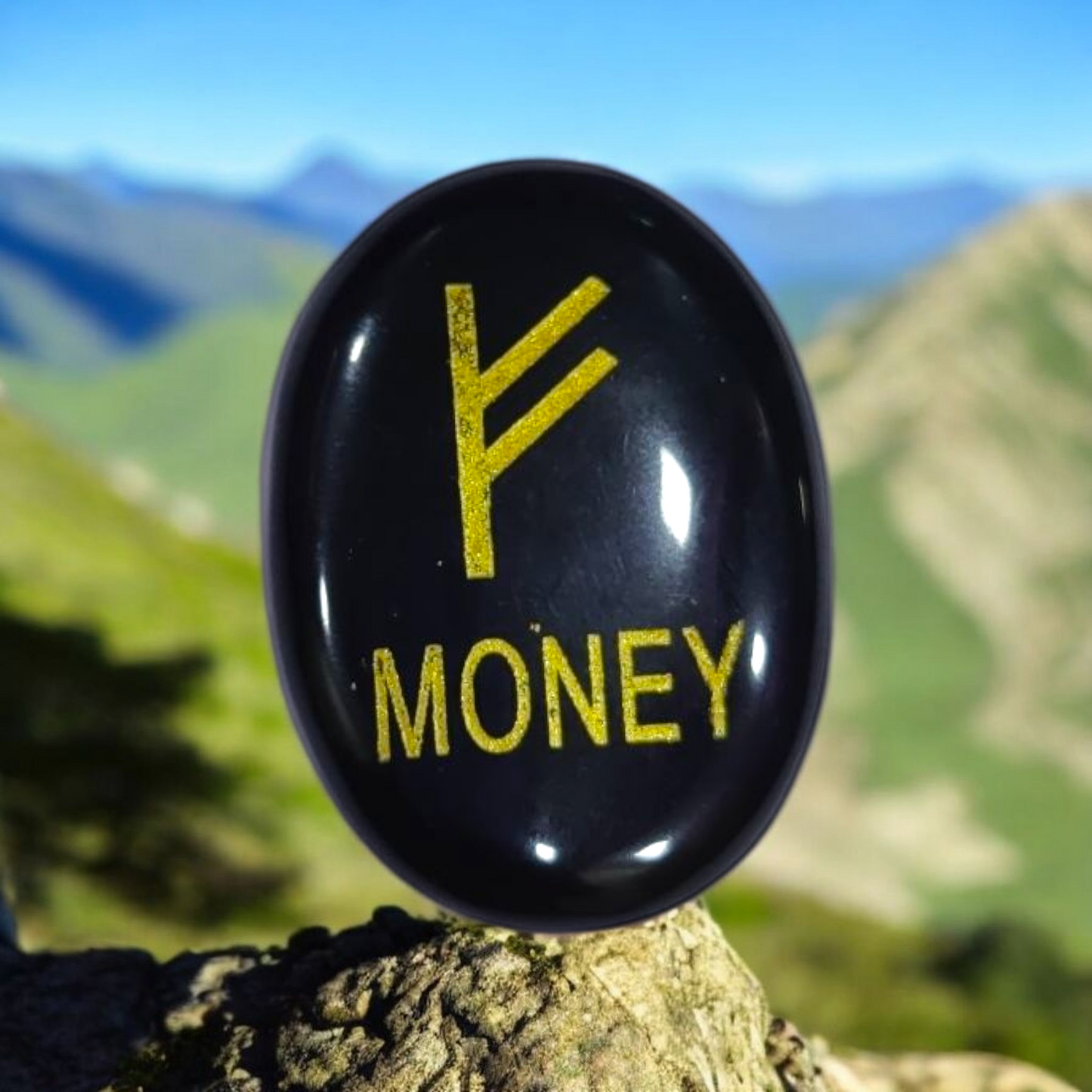 Black Agate Zibu Money Symbol