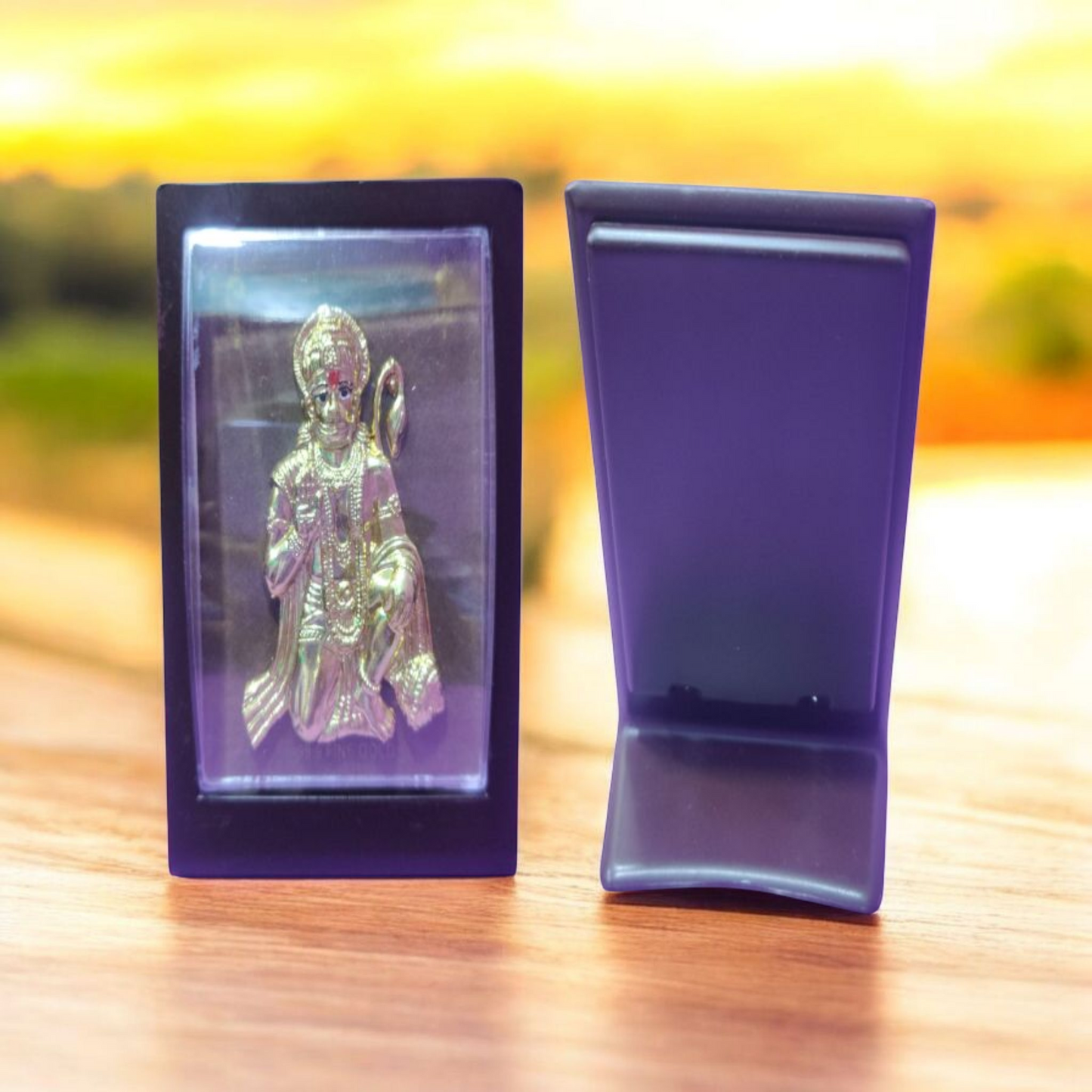 Gold Plated Anjaneyar  Photo Frame (4 inch)