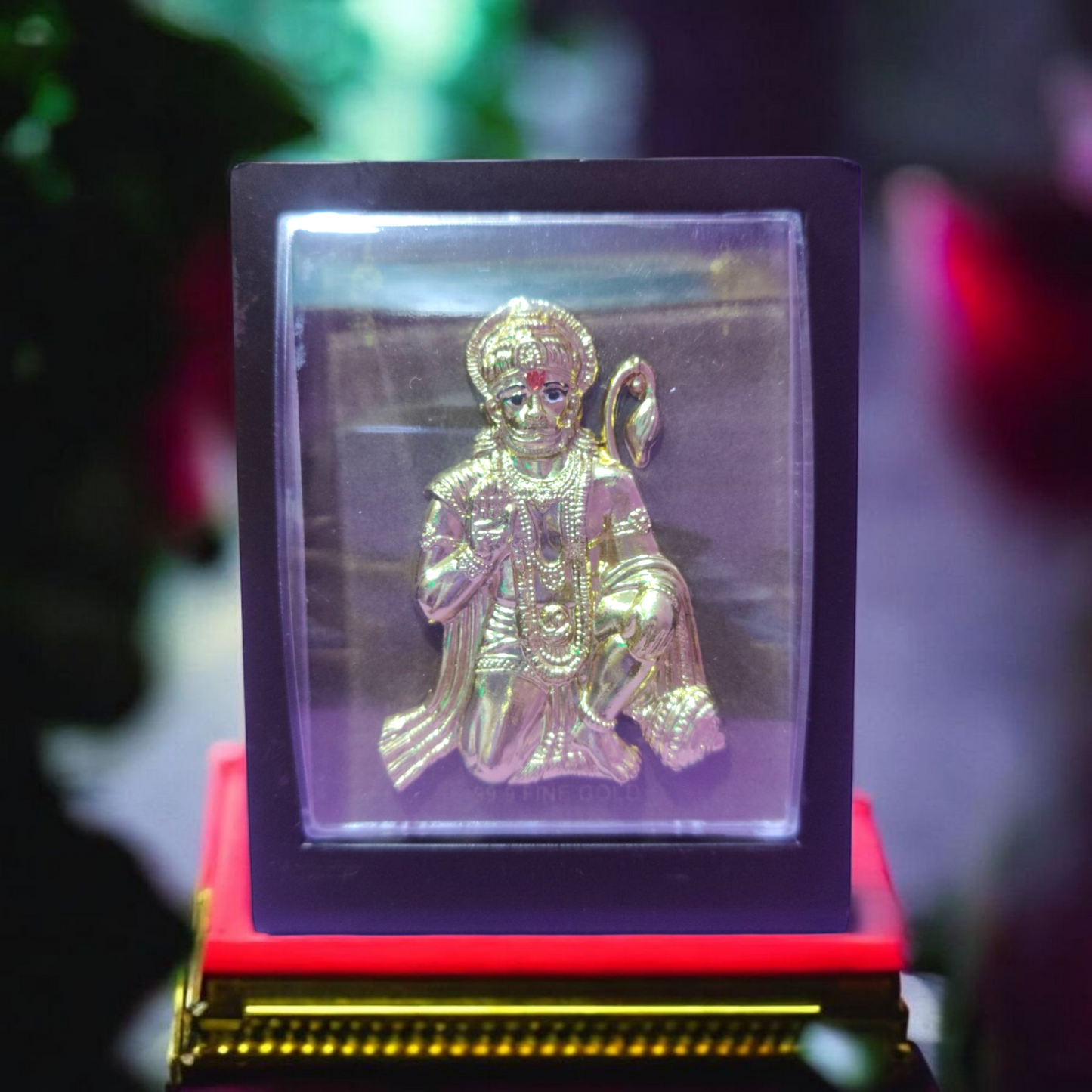 Gold Plated Anjaneyar  Photo Frame (4 inch)