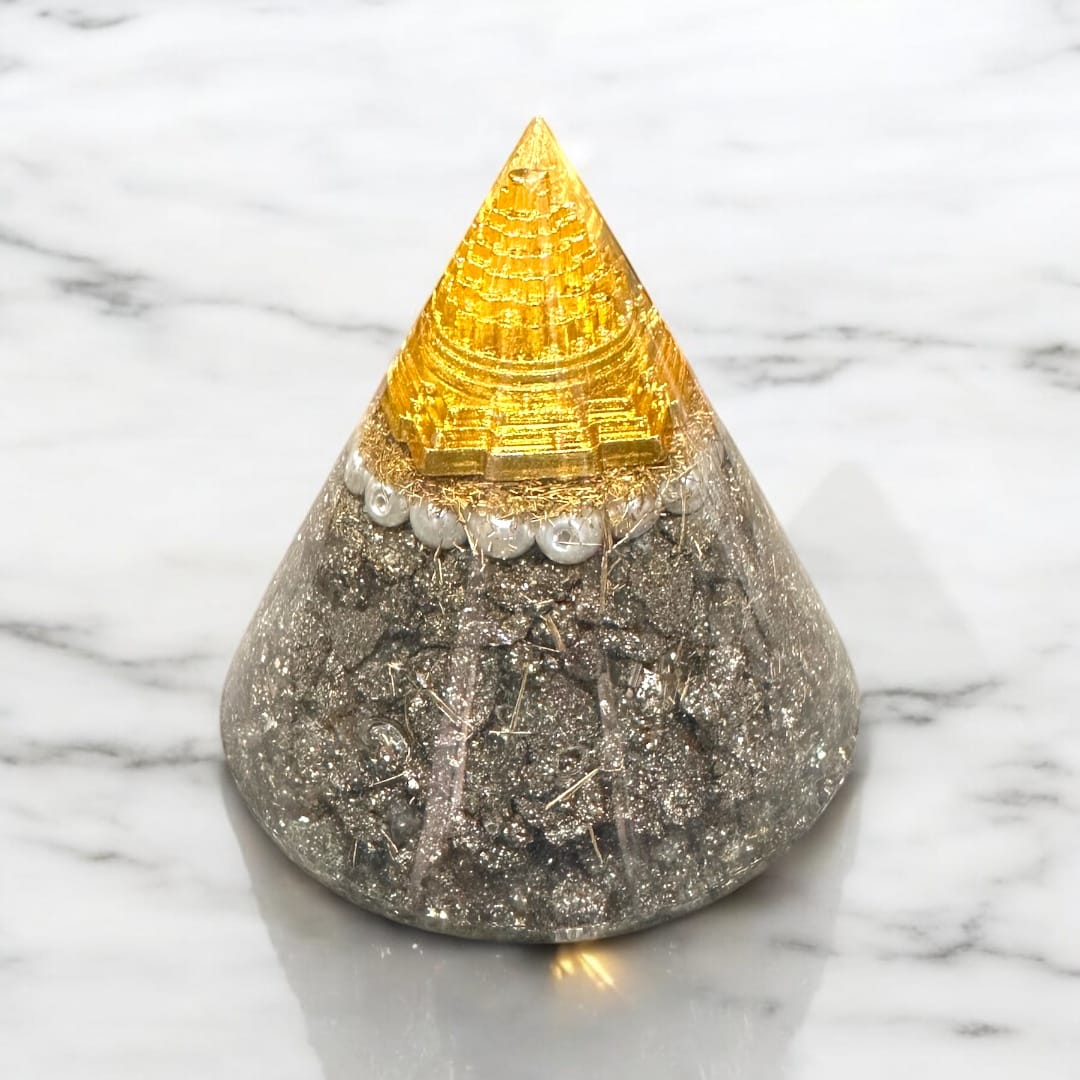 PYRITE MERU ORGONITE PYRAMID