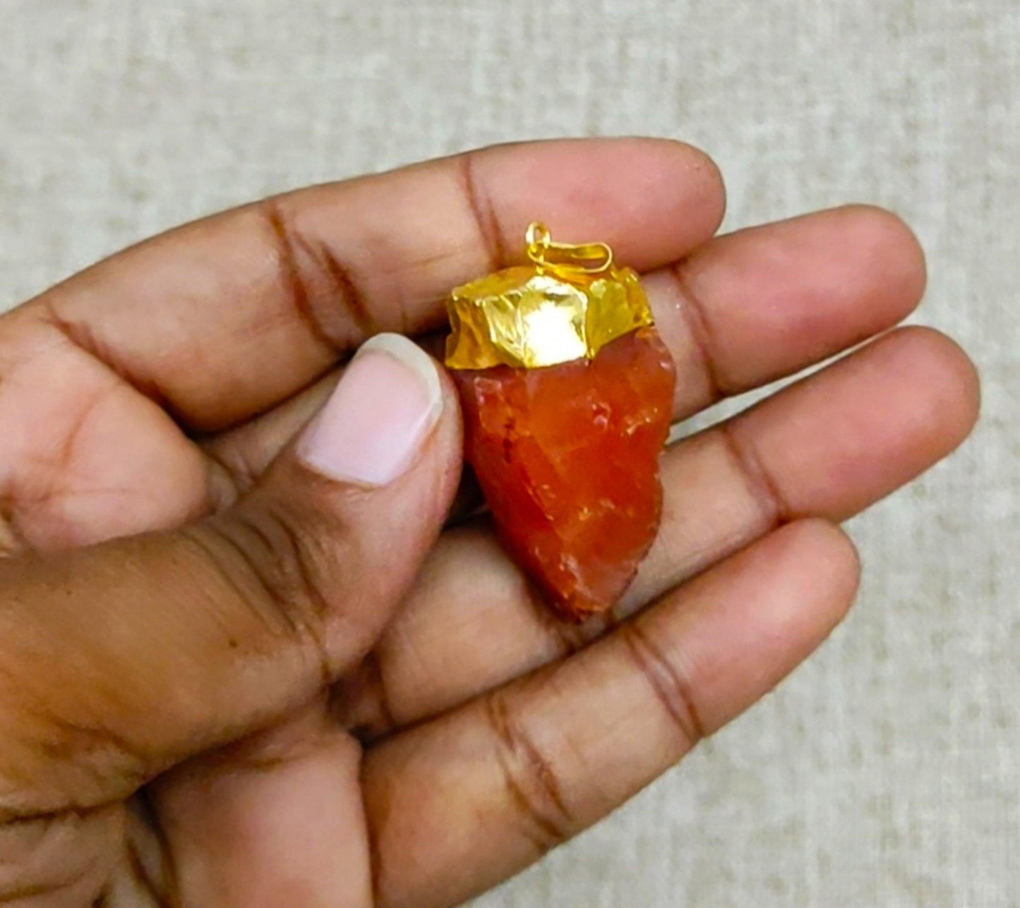 Raw Carnelian Pendant | Carnelian Gemstone Pendant | PoojaProducts