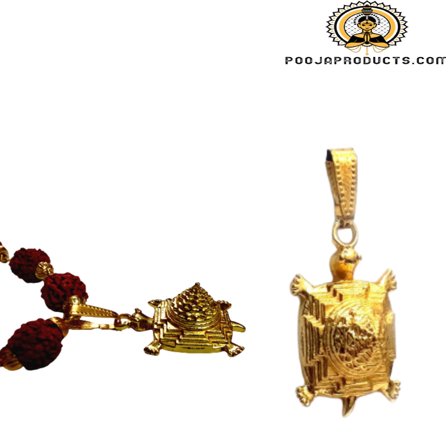 Rudraksha Mala With Meru Kurma Shree Yantra Pendant