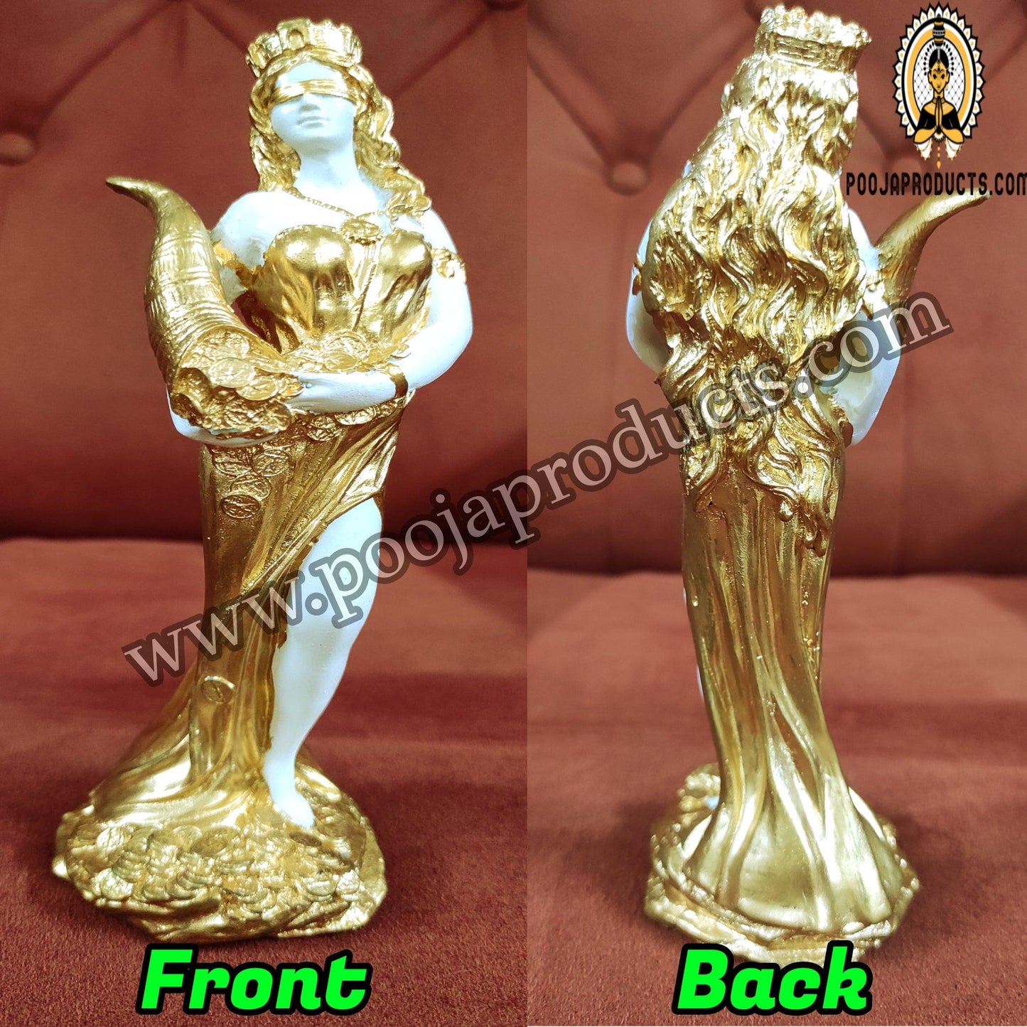 Money Goddess Fortuna Statue 6.8 inches - PoojaProducts.com