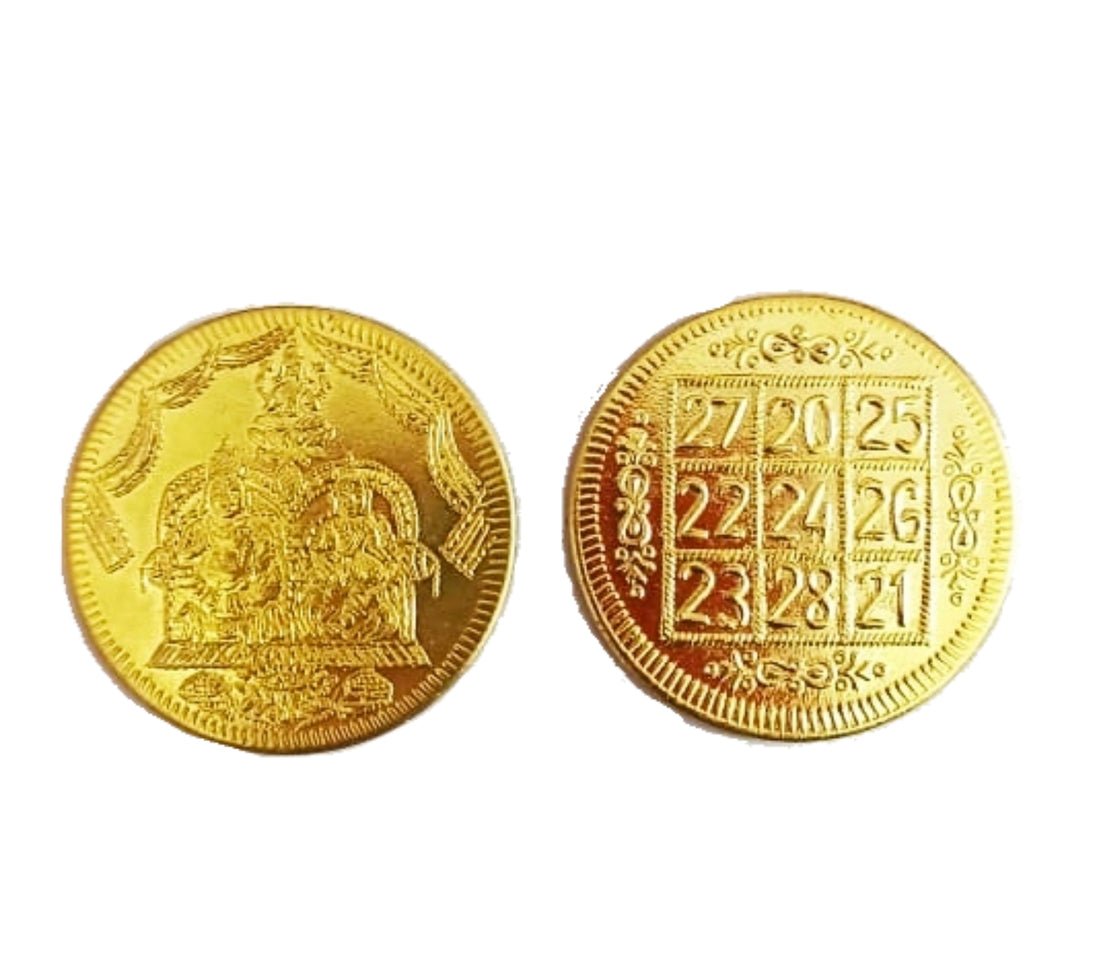 BRASS KUBERA LAKSHMI COIN (1 PIECE) - PoojaProducts.com