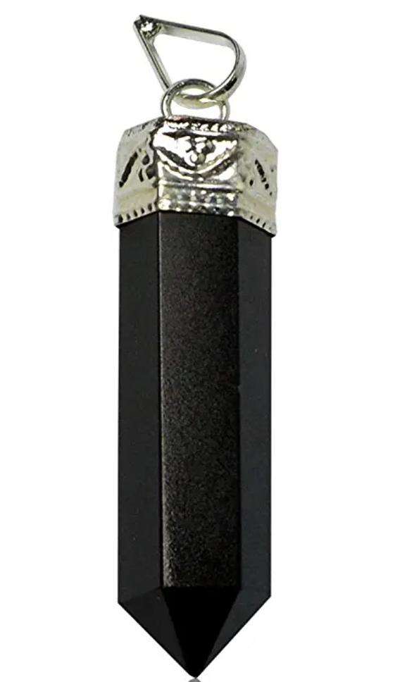 BLACK TOURMALINE PENCIL PENDANT - PoojaProducts.com