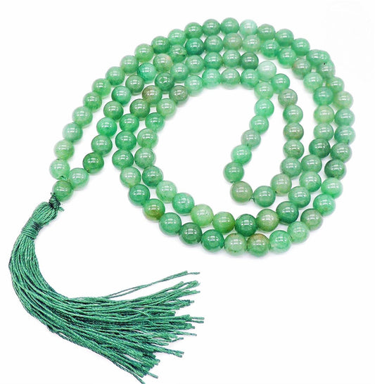 GREEN AVENTURINE MALA (8MM) - PoojaProducts.com