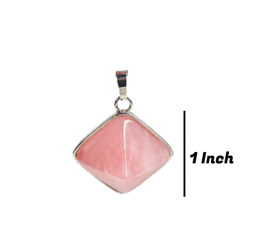 ROSE QUARTZ PYRAMID PENDANT - PoojaProducts.com