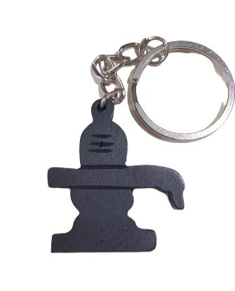 Ebony Wood Shivling Keychain / Karungali