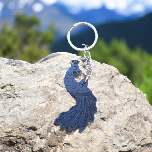 Karungali Peacock  Keychain