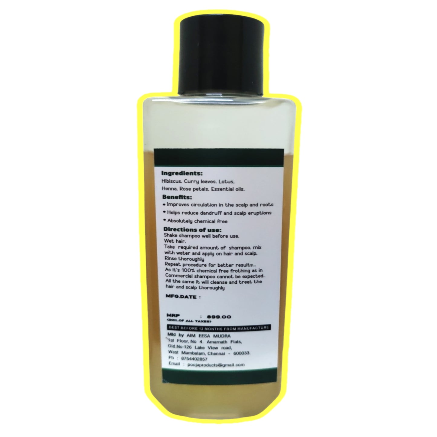 Soumyam 100% Chemical-Free Organic Herbal Shampoo