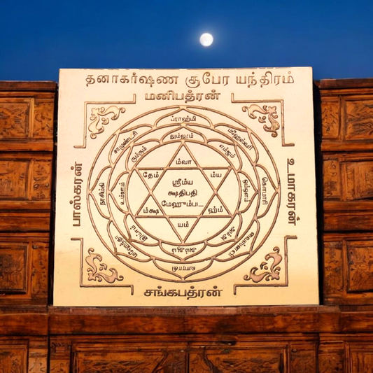 Dhanakarshana Kubera Yantra (Energized) 3*3 Inchs