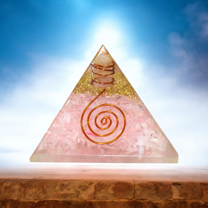 Orgonite Pyramid Rose Quartz Size - 3-3.5 inch Natural