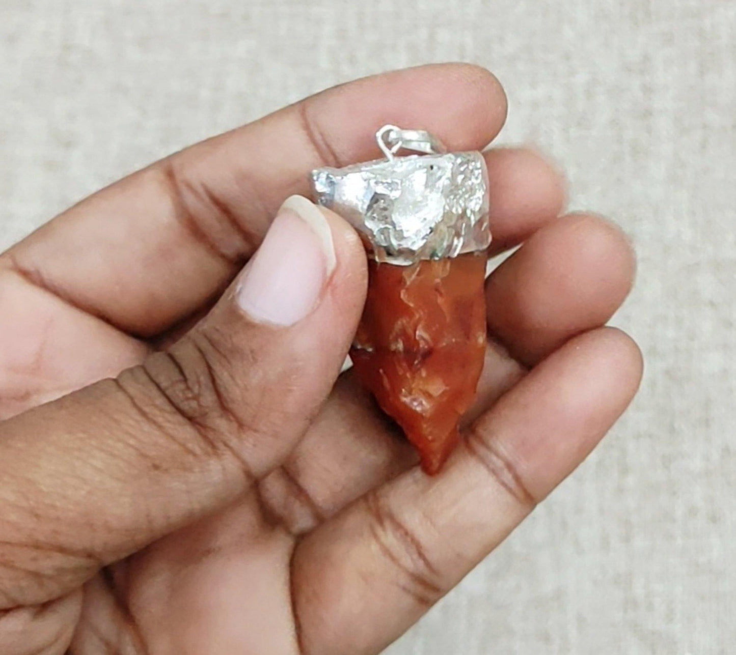 Raw Carnelian Pendant Necklace | Carnelian Pendent | PoojaProducts