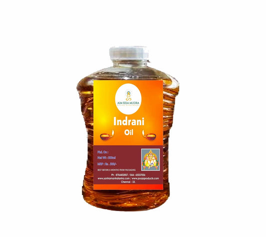 Indrani  Oil (500ml)  (𝗧𝗛𝗜𝗦 𝗣𝗥𝗢𝗗𝗨𝗖𝗧 𝗔𝗩𝗔𝗜𝗟𝗕𝗟𝗘 𝗢𝗡𝗟𝗬 𝗜𝗡𝗦𝗜𝗗𝗘 𝗜𝗡𝗗𝗜𝗔) - PoojaProducts.com