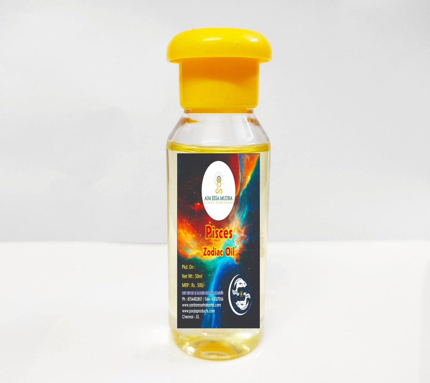 Zodiac Oil Pisces (50ml)  (𝗧𝗛𝗜𝗦 𝗣𝗥𝗢𝗗𝗨𝗖𝗧 𝗔𝗩𝗔𝗜𝗟𝗕𝗟𝗘 𝗢𝗡𝗟𝗬 𝗜𝗡𝗦𝗜𝗗𝗘 𝗜𝗡𝗗𝗜𝗔) - PoojaProducts.com