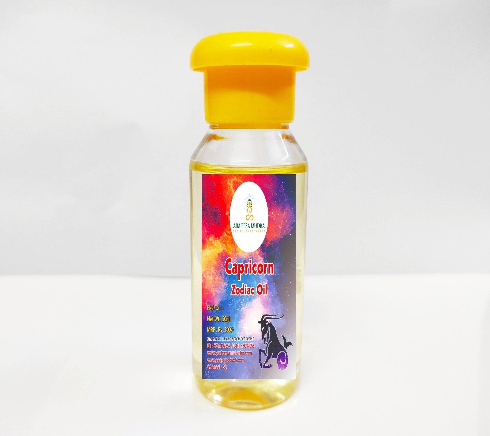 Zodiac Oil Capricorn  (50ml)  (𝗧𝗛𝗜𝗦 𝗣𝗥𝗢𝗗𝗨𝗖𝗧 𝗔𝗩𝗔𝗜𝗟𝗕𝗟𝗘 𝗢𝗡𝗟𝗬 𝗜𝗡𝗦𝗜𝗗𝗘 𝗜𝗡𝗗𝗜𝗔) - PoojaProducts.com