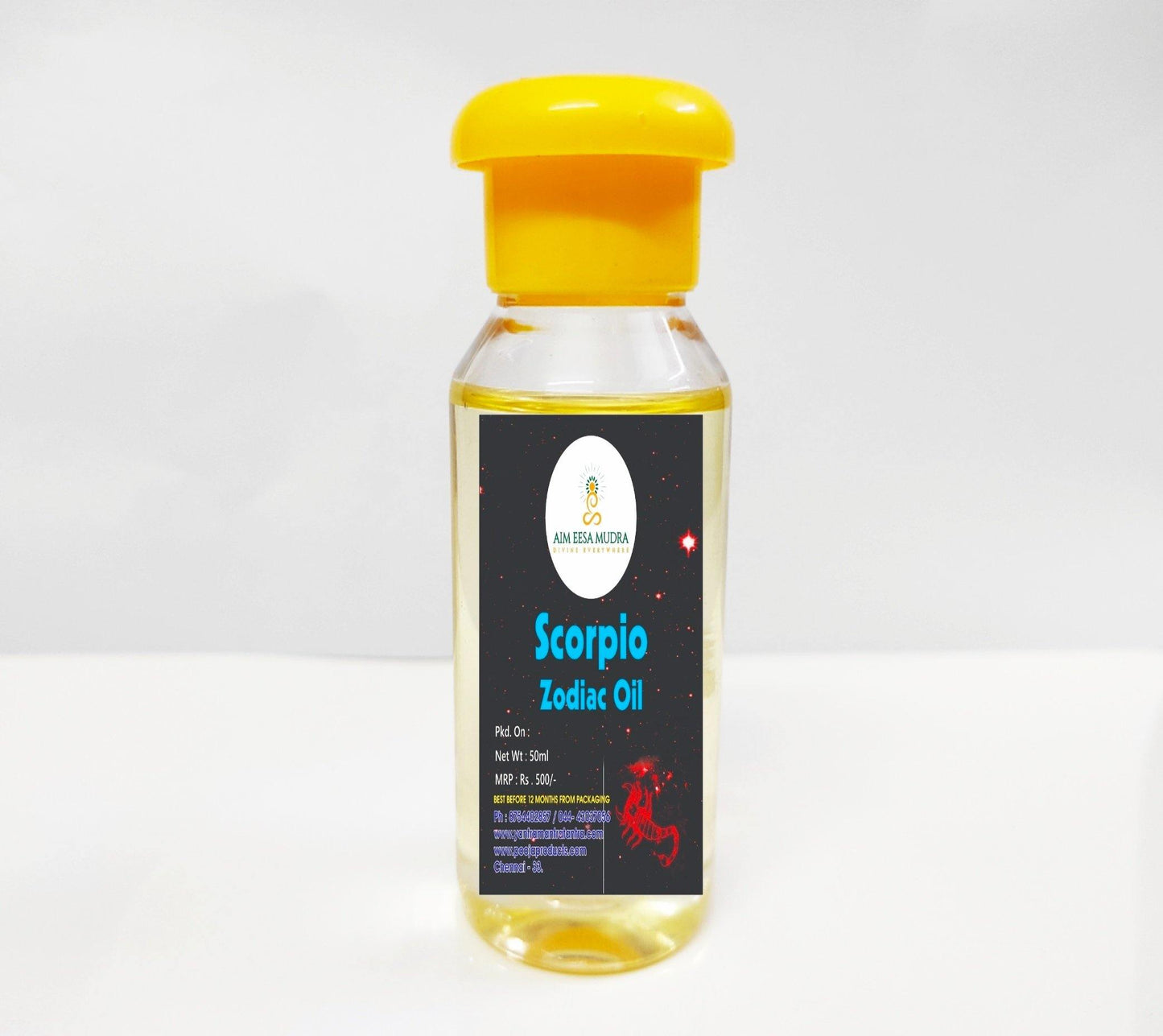 Zodiac Oil Scorpio  (50ml)  (𝗧𝗛𝗜𝗦 𝗣𝗥𝗢𝗗𝗨𝗖𝗧 𝗔𝗩𝗔𝗜𝗟𝗕𝗟𝗘 𝗢𝗡𝗟𝗬 𝗜𝗡𝗦𝗜𝗗𝗘 𝗜𝗡𝗗𝗜𝗔) - PoojaProducts.com