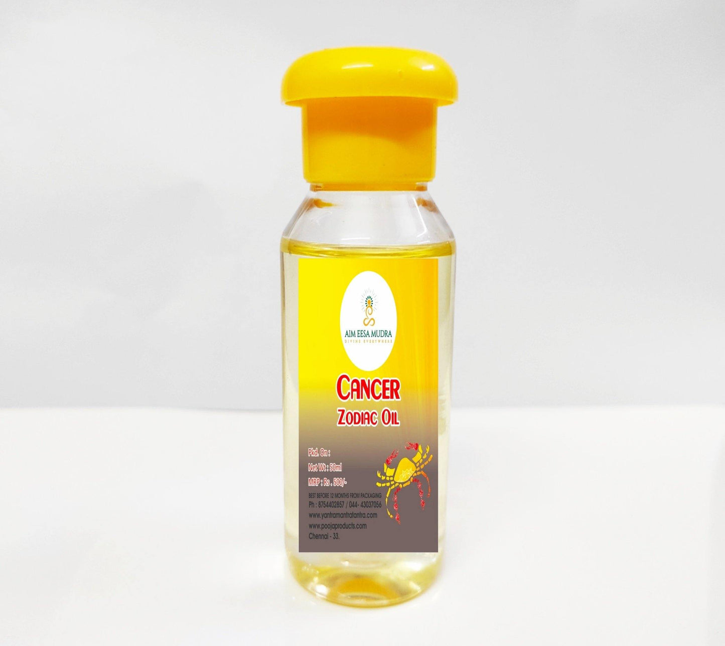 Zodiac Oil Cancer  (50ml)  (𝗧𝗛𝗜𝗦 𝗣𝗥𝗢𝗗𝗨𝗖𝗧 𝗔𝗩𝗔𝗜𝗟𝗕𝗟𝗘 𝗢𝗡𝗟𝗬 𝗜𝗡𝗦𝗜𝗗𝗘 𝗜𝗡𝗗𝗜𝗔) - PoojaProducts.com