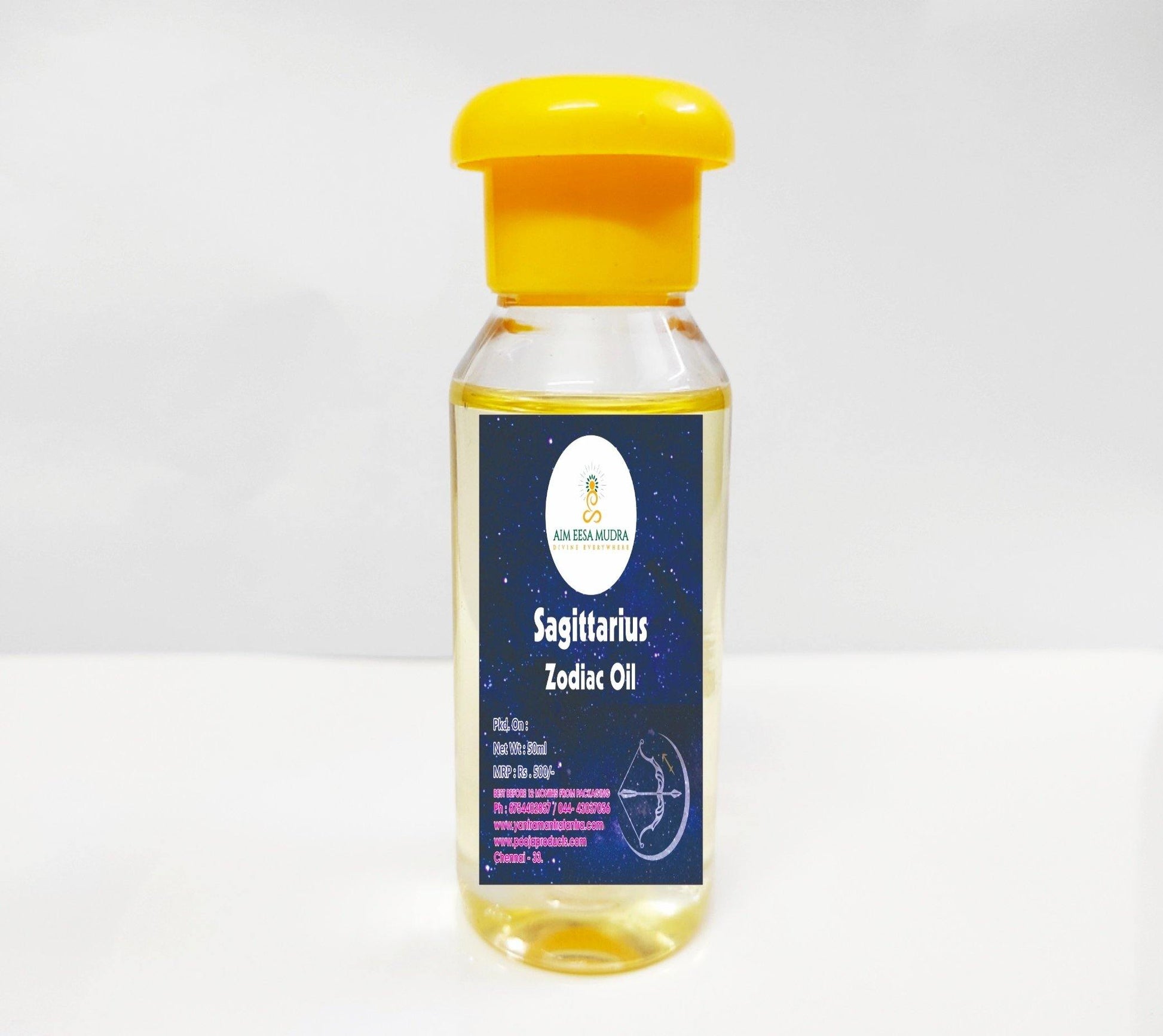 Zodiac Oil Sagittarius (50ml)  (𝗧𝗛𝗜𝗦 𝗣𝗥𝗢𝗗𝗨𝗖𝗧 𝗔𝗩𝗔𝗜𝗟𝗕𝗟𝗘 𝗢𝗡𝗟𝗬 𝗜𝗡𝗦𝗜𝗗𝗘 𝗜𝗡𝗗𝗜𝗔) - PoojaProducts.com
