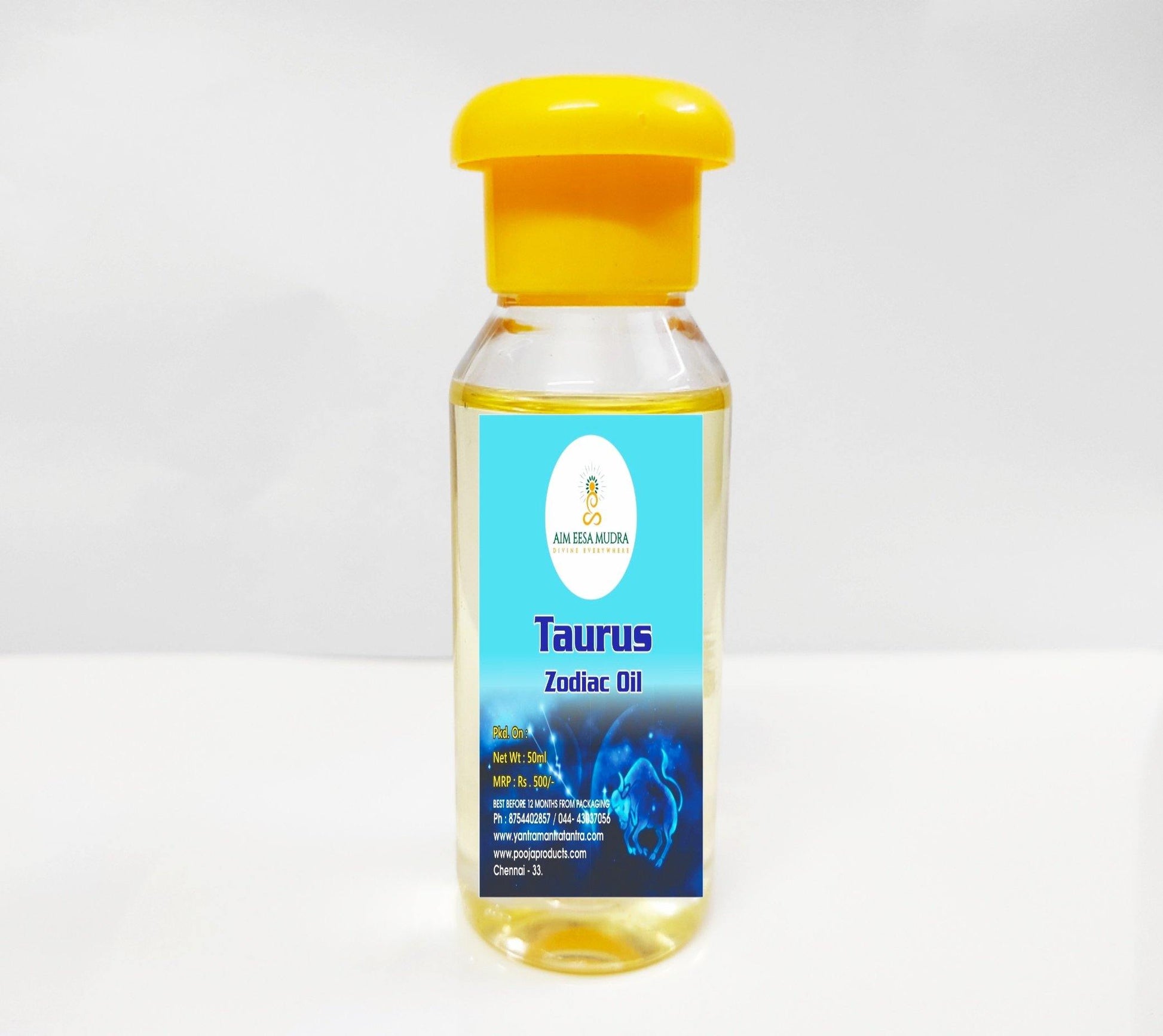 Zodiac Oils Taurus  (50ml)  (𝗧𝗛𝗜𝗦 𝗣𝗥𝗢𝗗𝗨𝗖𝗧 𝗔𝗩𝗔𝗜𝗟𝗕𝗟𝗘 𝗢𝗡𝗟𝗬 𝗜𝗡𝗦𝗜𝗗𝗘 𝗜𝗡𝗗𝗜𝗔) - PoojaProducts.com