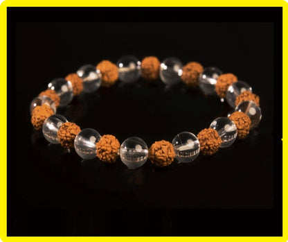 Sphatik Rudraksha Bracelet (8MM) - PoojaProducts.com