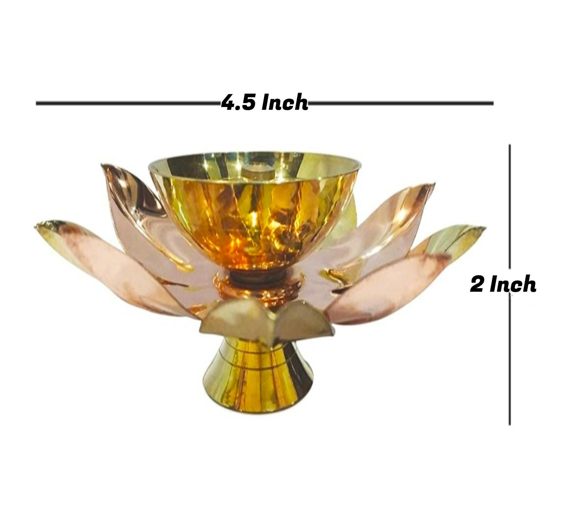 Divine Lotus Oil Lamp Brass | Divine Lotus Brass | PoojaProducts