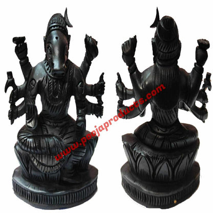 Karungali Kattai Varahi Statue  4 Inch (Ebony wood varahi) - PoojaProducts.com
