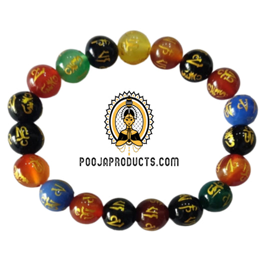 Om Mani Padme Hum All Chakra Stone Bracelet